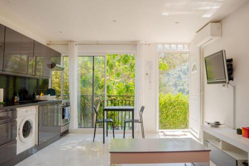 Η κουζίνα ή μικρή κουζίνα στο La Turbie, charmant logement.