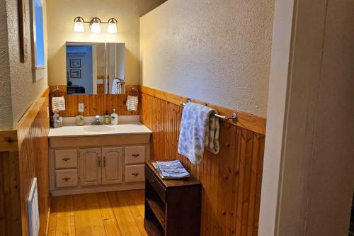 un baño con lavabo y espejo en Karro Kampos, en McCall