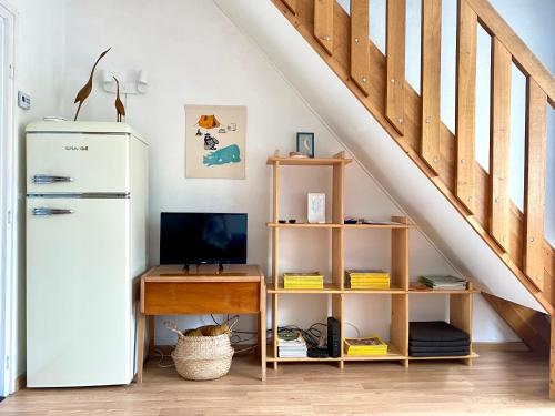 Kuchyň nebo kuchyňský kout v ubytování Napsugár Retro Apartman