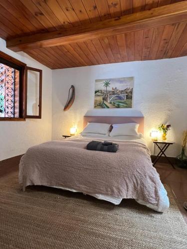 a bedroom with a large bed in a room at Pink Lemon House in Elche