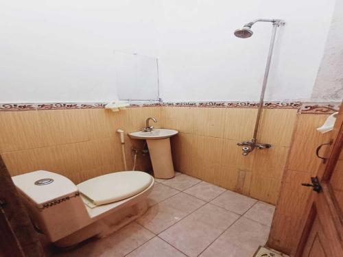 a bathroom with a toilet and a sink at Stay Inn Hotel in Mingāora