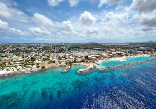 an aerial view of a resort on the beach at Villa Monrel Mambo Beach in Willemstad