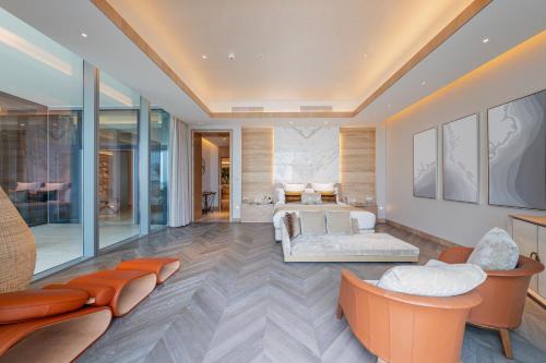 Posezení v ubytování FIVE LUXE