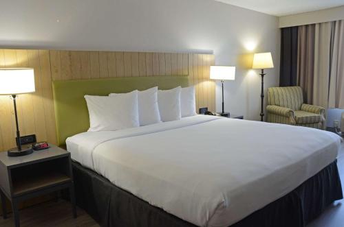 a large white bed in a hotel room at Country Inn & Suites by Radisson, Buford at Mall of Georgia, GA in Buford