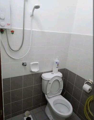 a bathroom with a toilet and a shower at Bahau ioi homestay in Bahau