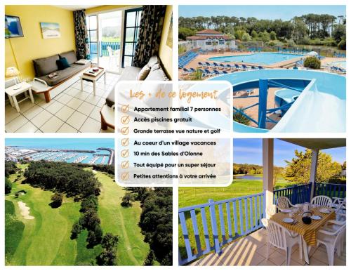 un collage de photos d'une maison avec une piscine dans l'établissement 