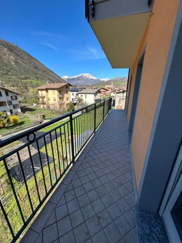 a balcony with a view of the mountains at Appartamento G.A. in Cerete