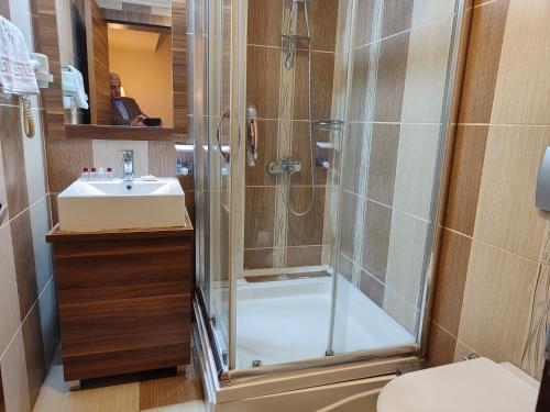 Koupelna v ubytování Hotel Bazaar