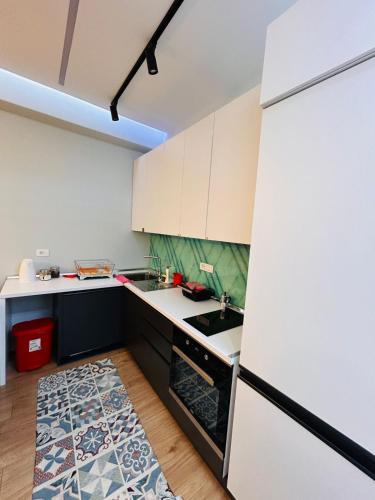 Kuchyň nebo kuchyňský kout v ubytování Picasso Apartment Tirana