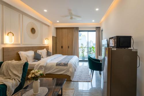 Ένα ή περισσότερα κρεβάτια σε δωμάτιο στο Elegent Studio On Golf Course Road @ Sterling