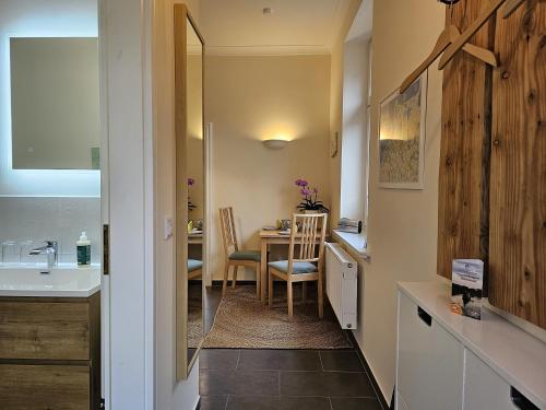 Nhà bếp/bếp nhỏ tại Ferienhof SchilfMeer - Fewo "Seepferdchen"