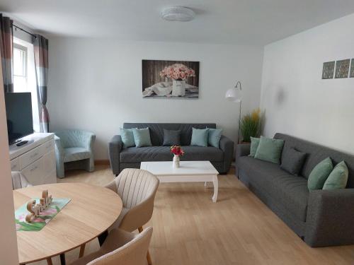 Posezení v ubytování Ferienwohnung Schwabenstuben