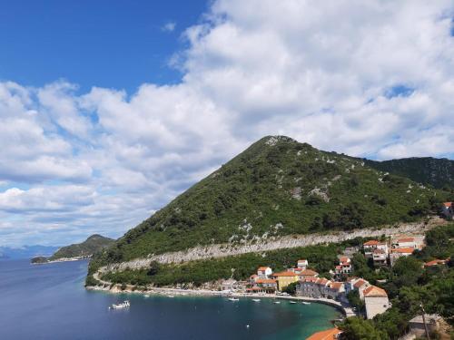 a small island in the middle of a body of water at Apartmani Marija Mljet in Sobra