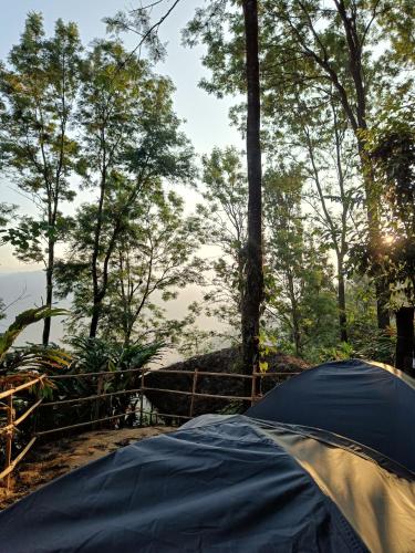 a tent sitting in front of some trees at Evara by The Offbeat Crew in Idukki