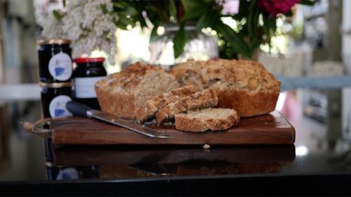 a loaf of bread sitting on top of a table at Cherrygarth Cottage in White Hall