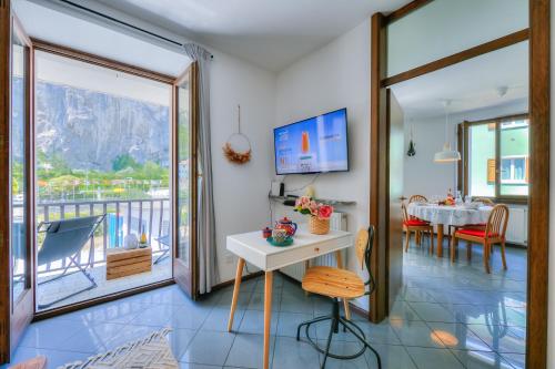 A television and/or entertainment centre at The Rock View - Happy Rentals