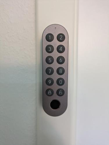 a close up of a remote control on a door at Bitzer Blick in Bitz