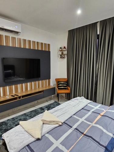 Televisi dan/atau pusat hiburan di Modern & Spacious Studio in Cantonment, Accra