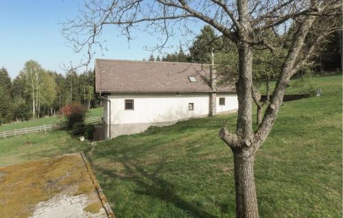 a white house with a tree in the yard at Ferienhaus In Idylle St, Peter in Inneraigen