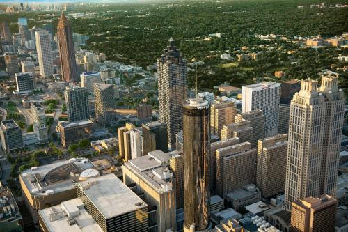 an aerial view of a city with tall buildings at The Westin Peachtree Plaza, Atlanta in Atlanta