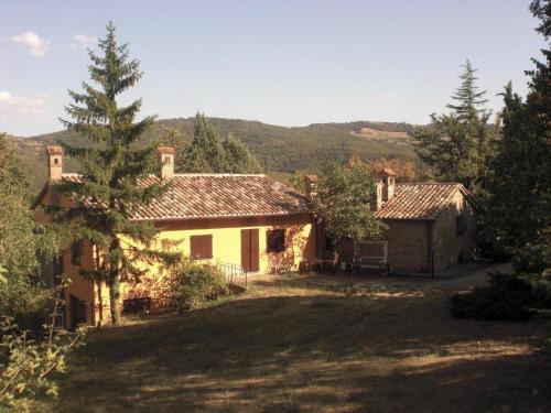 una casa in mezzo a un cortile di Ferienhaus mit Privatpool für 6 Personen ca 400 qm in Morra, Trasimenischer See a Città di Castello