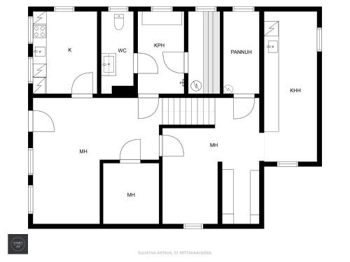 a floor plan of a house at Vivante Basement Accommodation in Porvoo