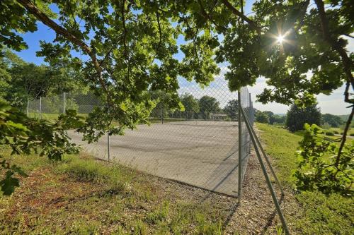 a tennis court with a net in a field at Ferienhaus mit Privatpool für 7 Personen ca 150 qm in Šorići, Istrien Istrische Riviera in Rovinj