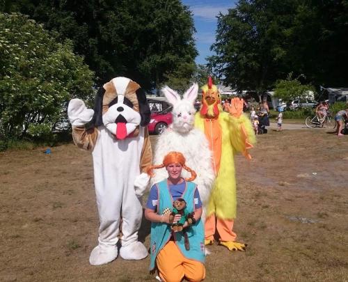 a group of people dressed up in bunny costumes at NORJE BOKE CAMPING in Sölvesborg