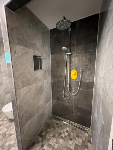 Ένα μπάνιο στο Moderne Ferienwohnung in Dilsberg