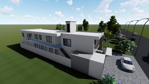 a rendering of a house with a car at Briques Luxes Constructions in Lomé