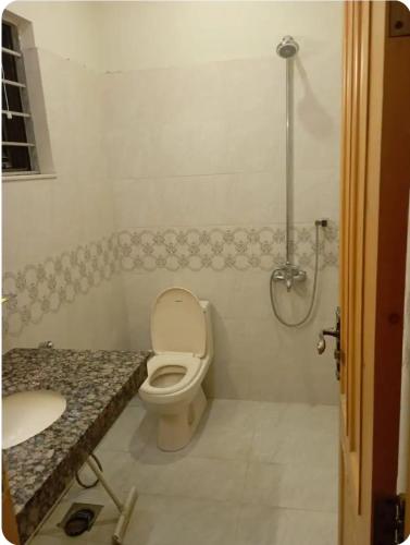 een badkamer met een toilet en een wastafel bij House 81-C in Islamabad