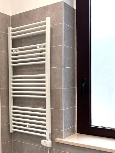 - Baño con toallero y ducha en Appartamentino Via Trotti, en Cremona