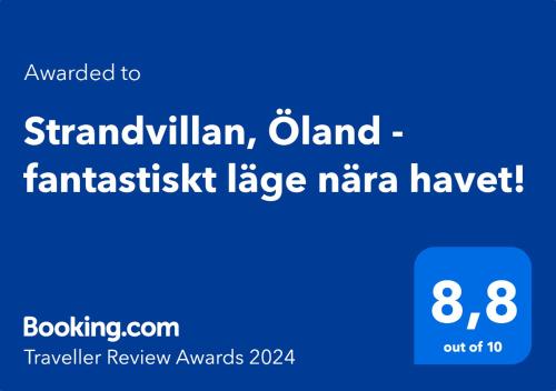 a screenshot of a cell phone with the words sarajevian oland at Strandvillan, Öland - fantastiskt läge nära havet! in Löttorp