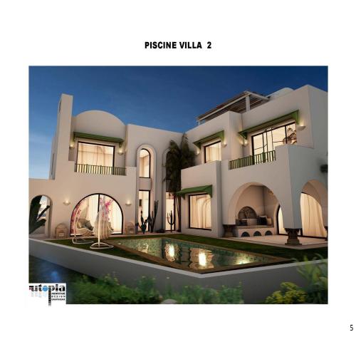 a rendering of a house with a villa at Villas Sophia in Hammamet