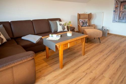 Posezení v ubytování Ferienwohnung Schäferhütte