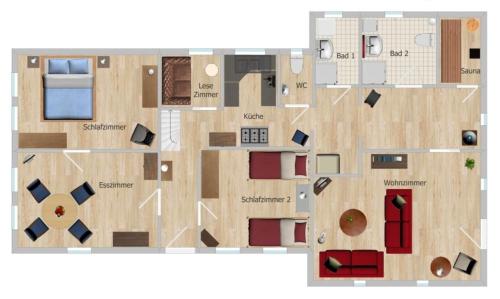 Půdorys ubytování Landhaus up Diek