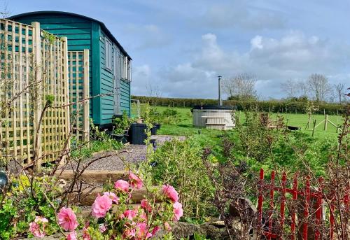 Κήπος έξω από το Shepherds Hut with Hot Tub North Wales Anglesey