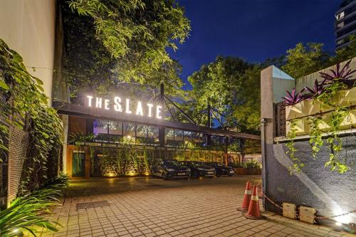 a building with a sign that reads the state at Palette - The Slate Hotel in Chennai