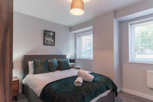 Krevet ili kreveti u jedinici u okviru objekta Contemporary 1 Bedroom Apartment in Liverpool