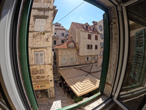 a view from a window of a street at Top Center in Split