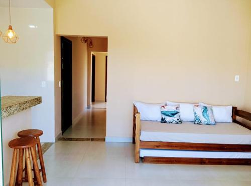 Ένα ή περισσότερα κρεβάτια σε δωμάτιο στο Casa Tartaruga 3 - Beleza e Conforto a 50m da Praia de Guriri