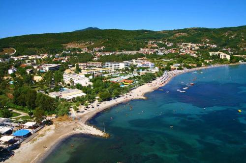 an aerial view of a beach near the water at Serenity Suite in Corfu - Escape to Paradise in Kouspádes