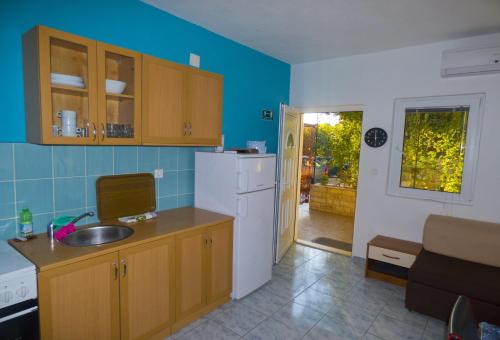 Η κουζίνα ή μικρή κουζίνα στο Apartments Plaža