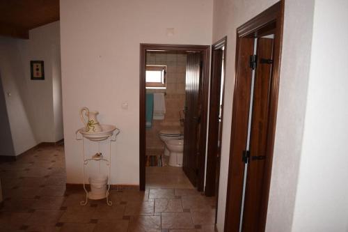 y baño con aseo y lavamanos. en Village House in Alto Alentejo, en Arez