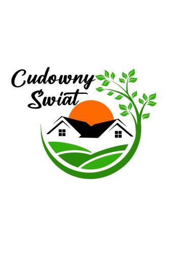 a house with a tree and the words enjoy my swift at Cudowny Świat in Rożnów