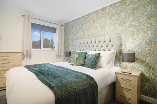a bedroom with a large bed and a window at Deerness Viewpoint-Your Scenic Retreat in Brandon in Durham