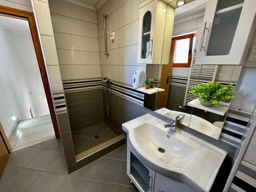 a bathroom with a sink and a shower at Holiday Home Krajina II in Vlasic