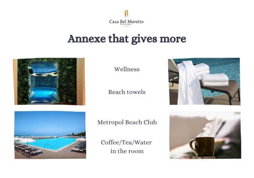 een afbeelding van een pagina van een hotelwebsite bij Remisens BEL MORETTO - Hotel Metropol Annexe in Portorož