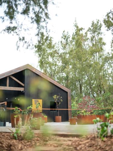 a building with plants in front of it at Hôtel le Tuit-Tuit in La Plaine des Palmistes