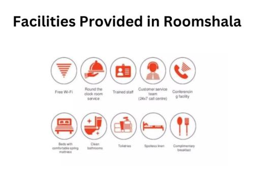 un diagrama de las instalaciones proporcionadas en Rumania en hotel S R in en Nueva Delhi